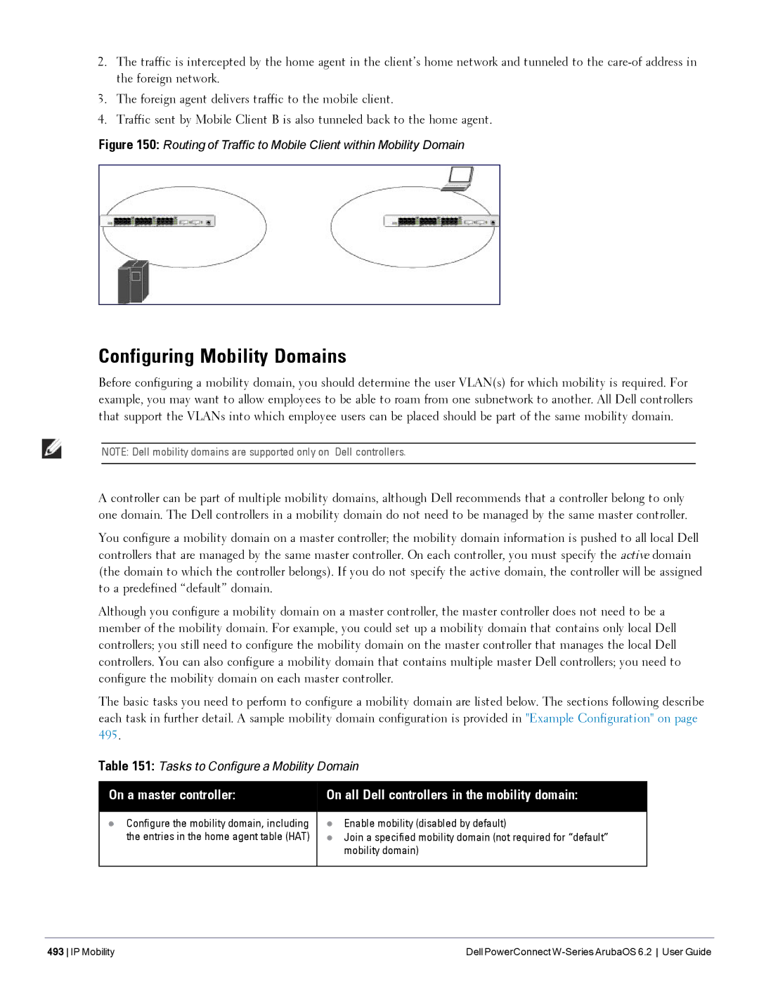 Dell 6.2 manual Configuring Mobility Domains, On a master controller, On all Dell controllers in the mobility domain 