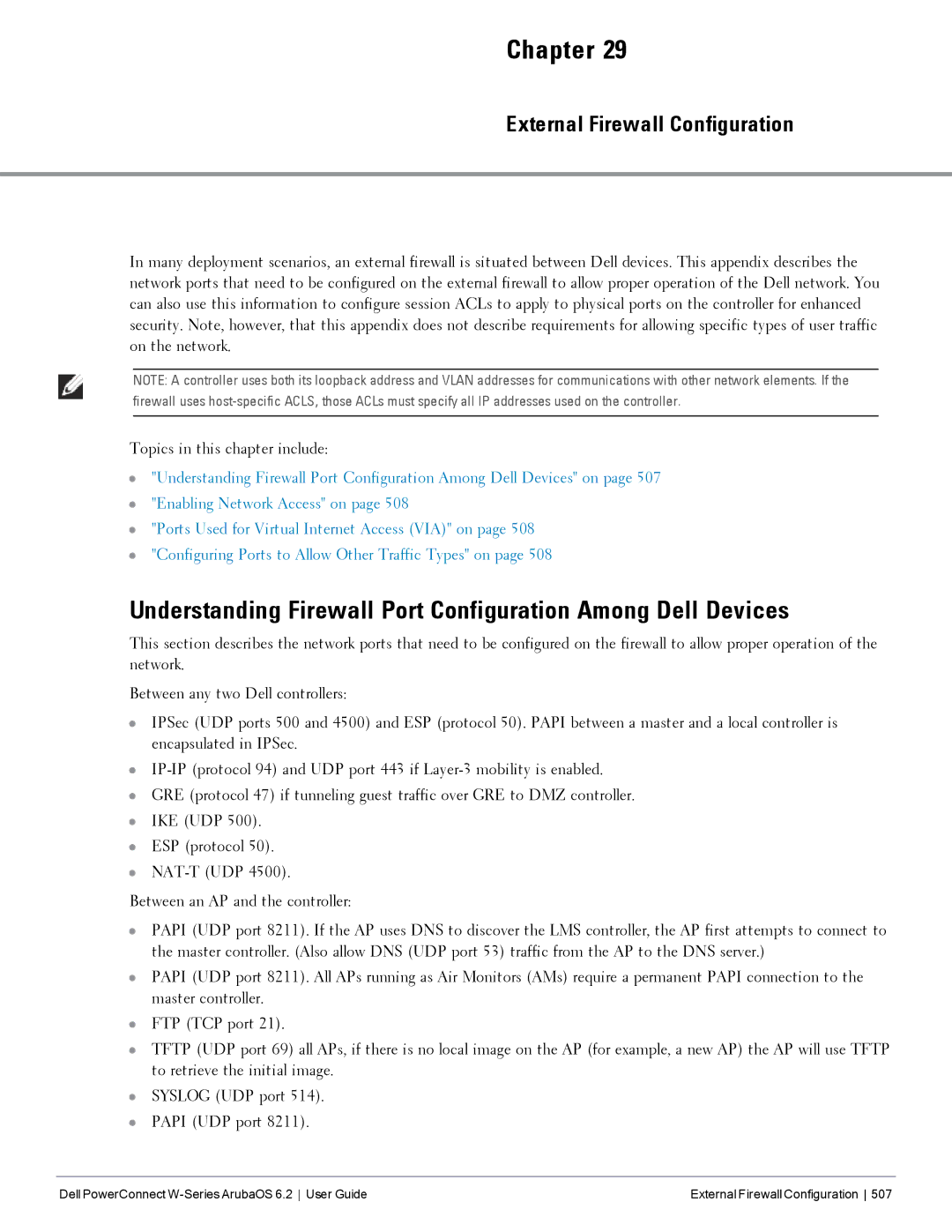 Dell 6.2 manual Understanding Firewall Port Configuration Among Dell Devices, External Firewall Configuration 