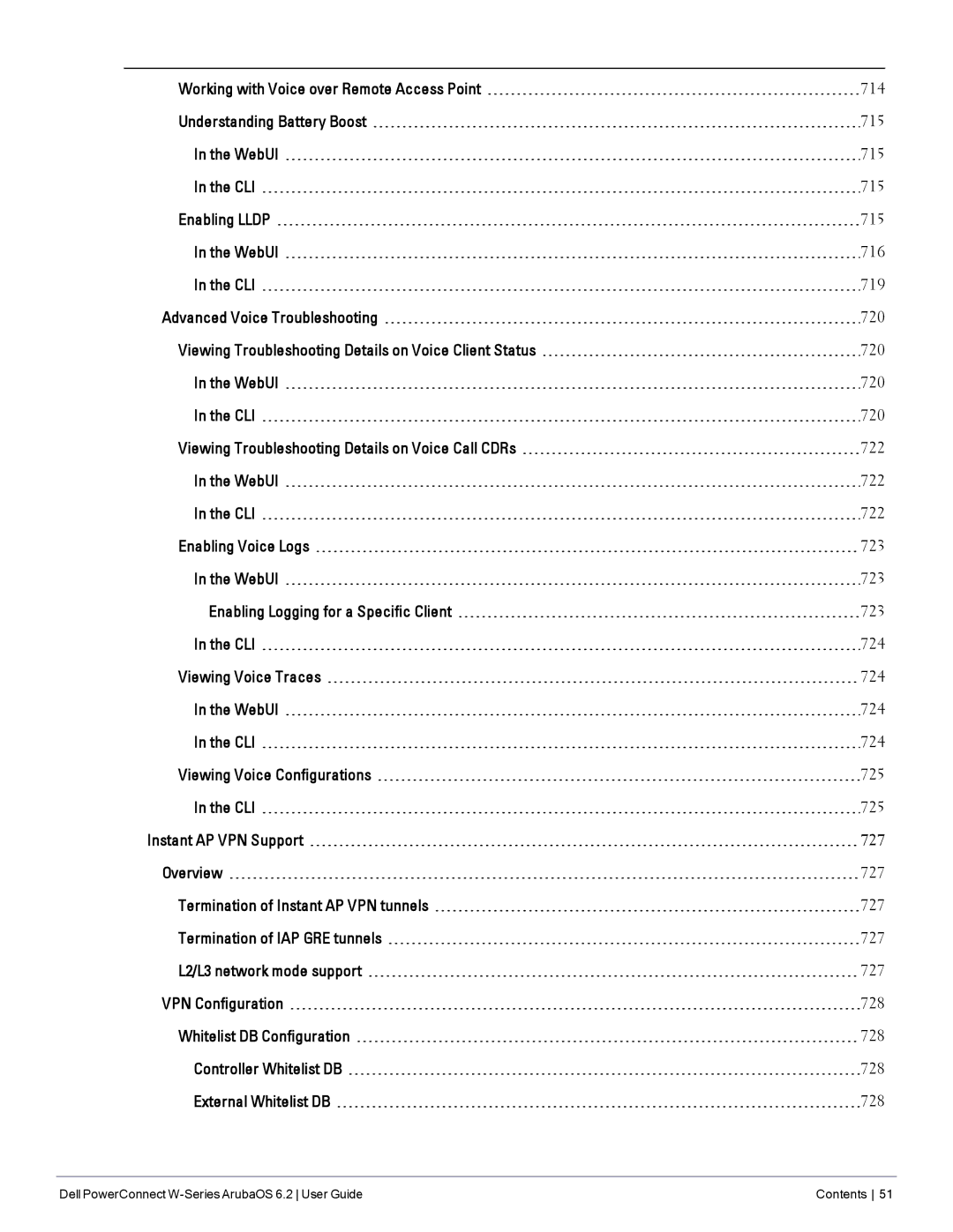 Dell manual Dell PowerConnect W-Series ArubaOS 6.2 User Guide Contents 