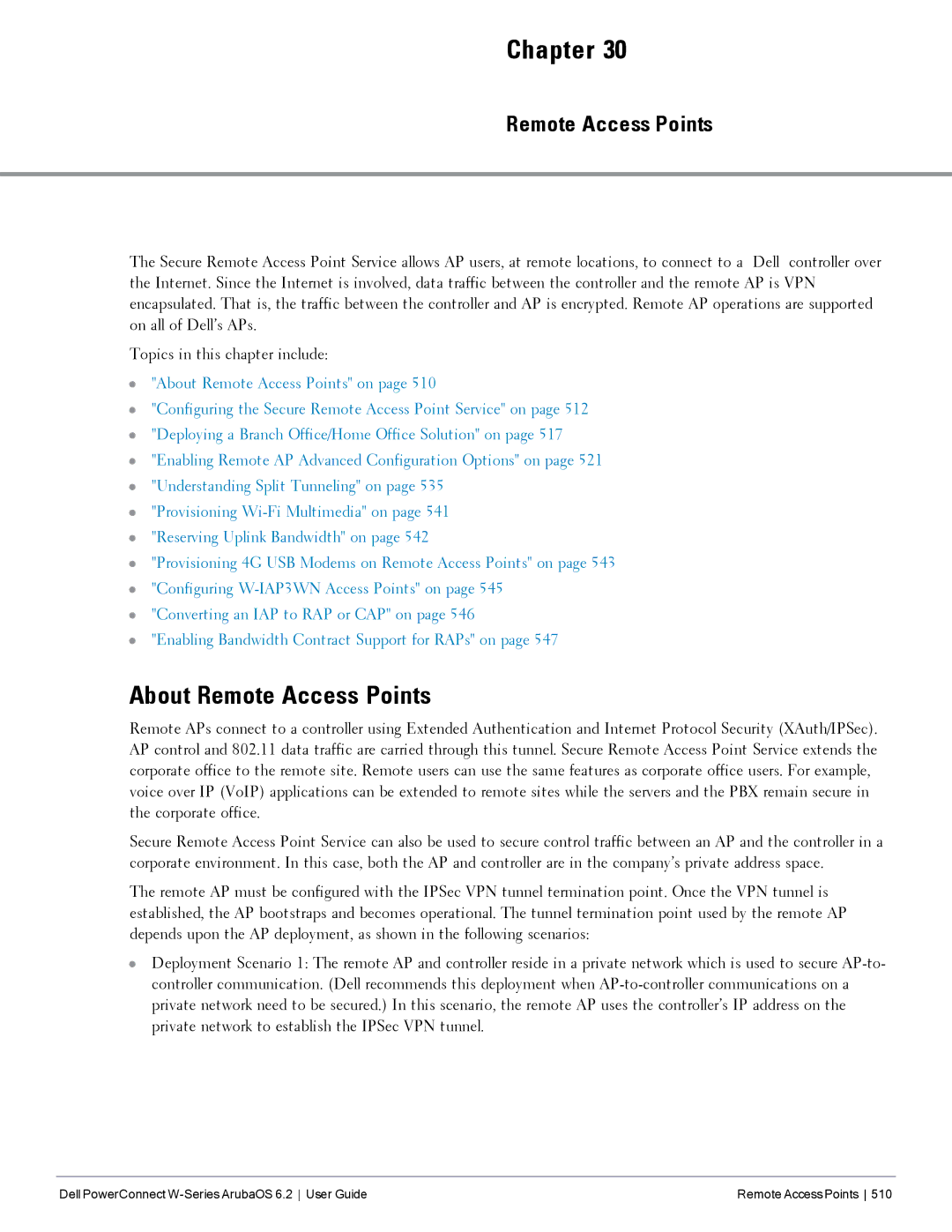 Dell 6.2 manual About Remote Access Points 