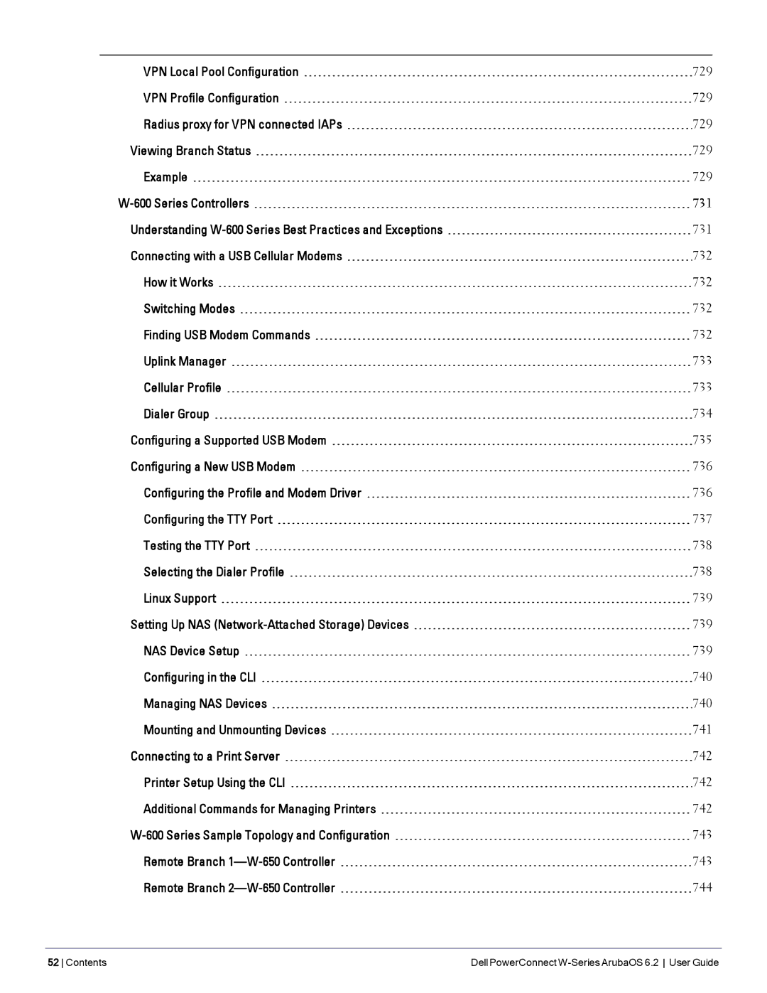 Dell manual Contents Dell PowerConnect W-Series ArubaOS 6.2 User Guide 