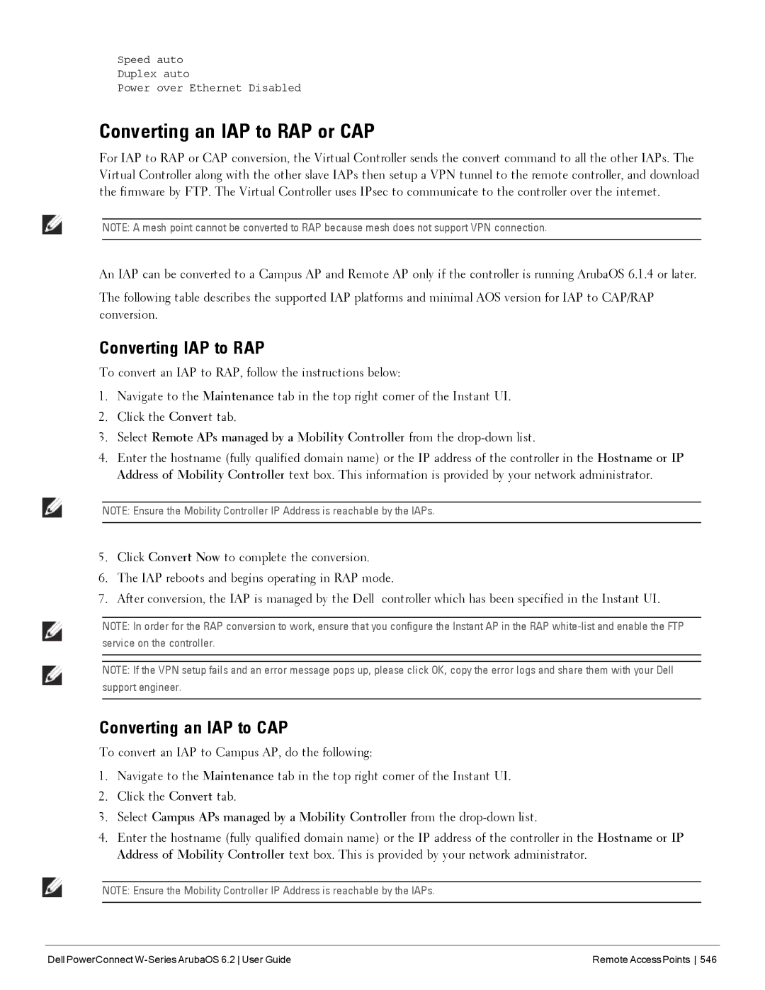 Dell 6.2 manual Converting an IAP to RAP or CAP, Converting IAP to RAP, Converting an IAP to CAP 