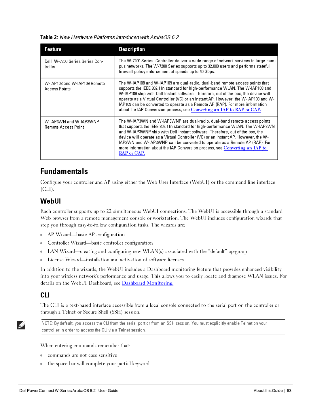 Dell 6.2 manual Fundamentals, WebUI 