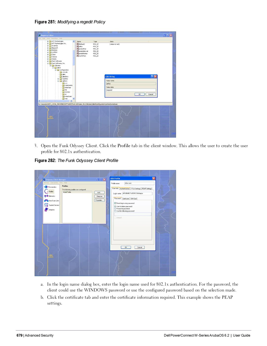 Dell 6.2 manual Modifying a regedit Policy 