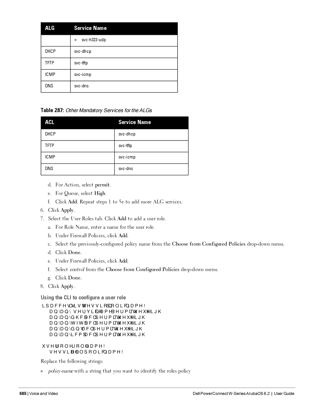 Dell 6.2 manual Using the CLI to configure a user role, Click Done Click Apply 