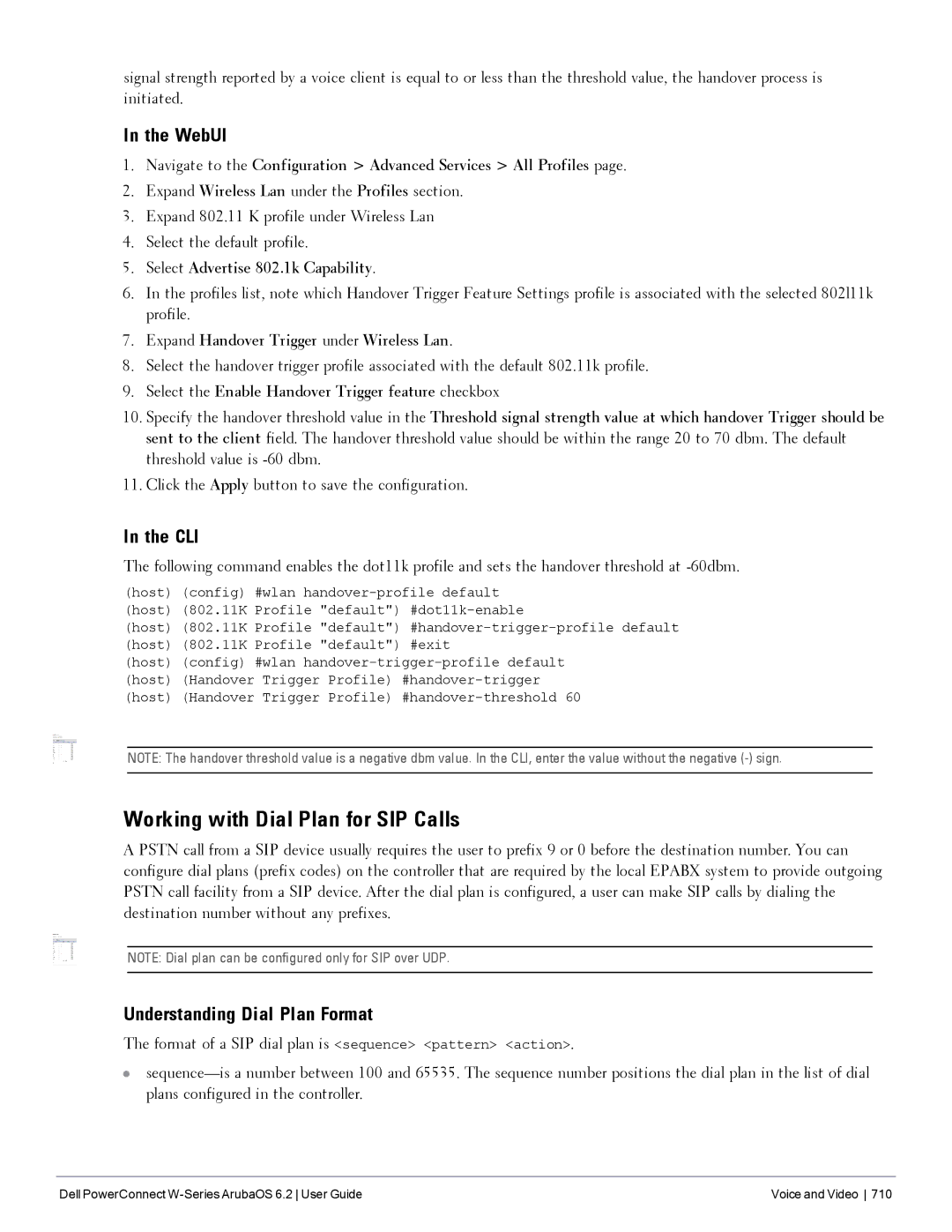 Dell 6.2 manual Working with Dial Plan for SIP Calls, Understanding Dial Plan Format, Select Advertise 802.1k Capability 