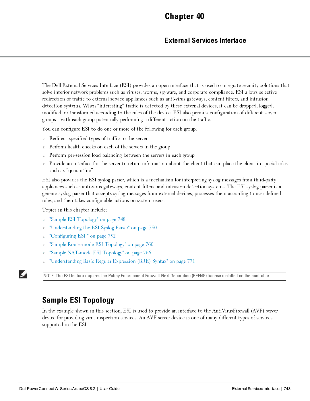 Dell 6.2 manual Sample ESI Topology, External Services Interface 