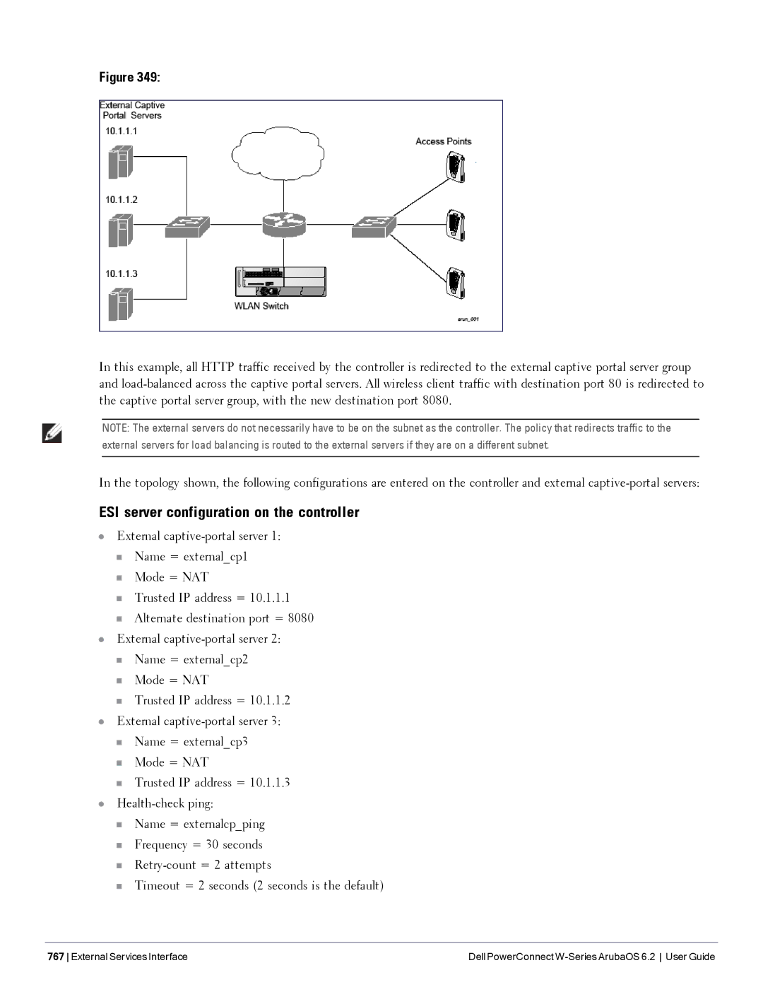 Dell 6.2 manual ESI server configuration on the controller 