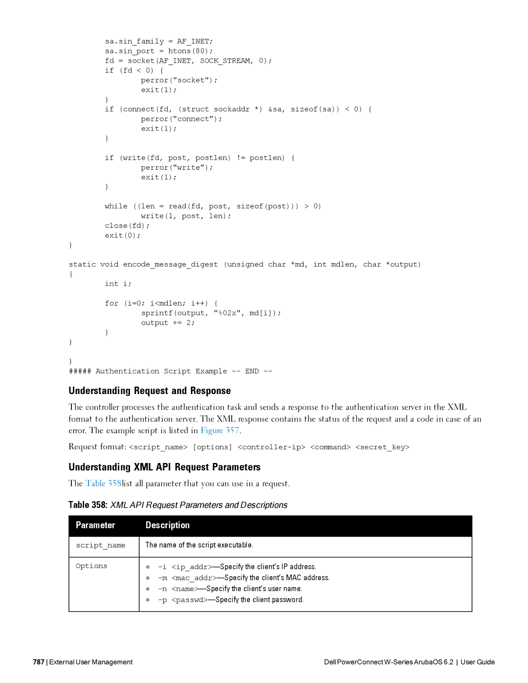 Dell 6.2 manual Understanding Request and Response, Understanding XML API Request Parameters 