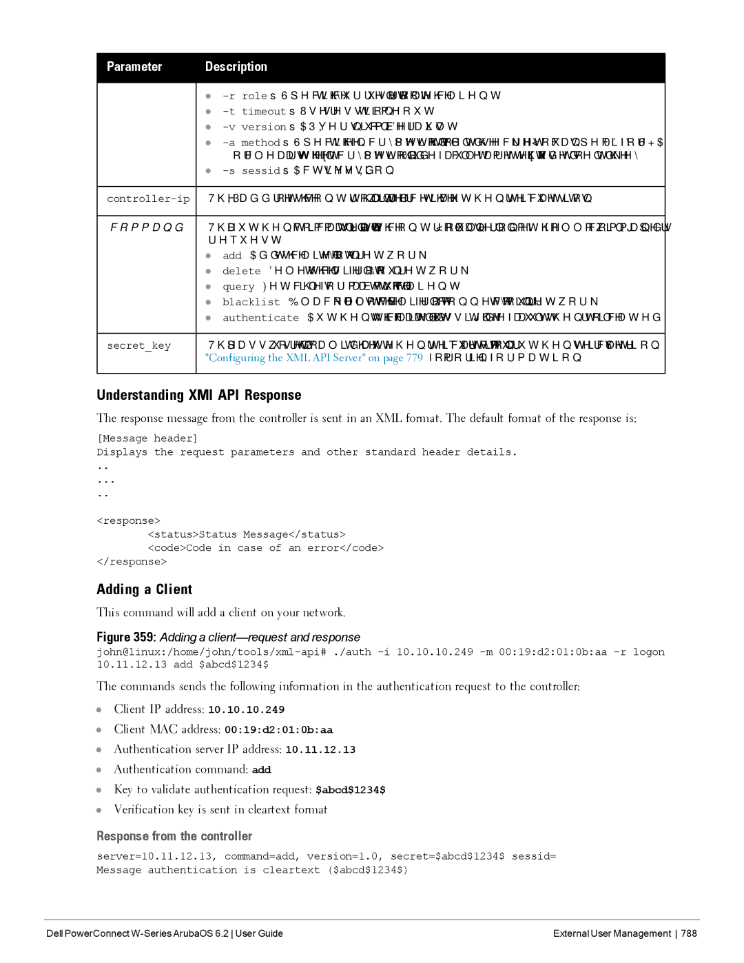 Dell 6.2 manual Understanding XMl API Response, Adding a Client, Response from the controller 