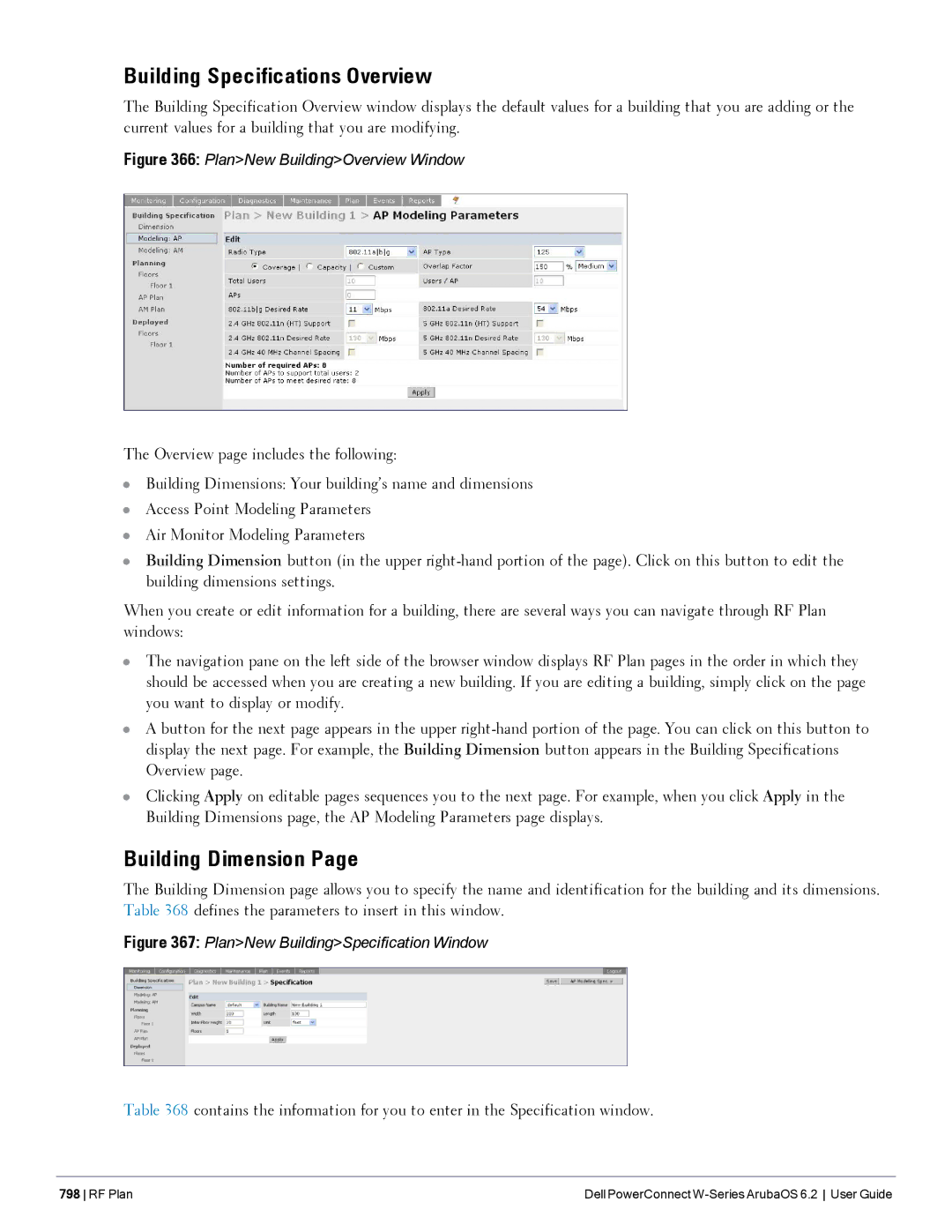 Dell 6.2 manual Building Specifications Overview, Building Dimension 