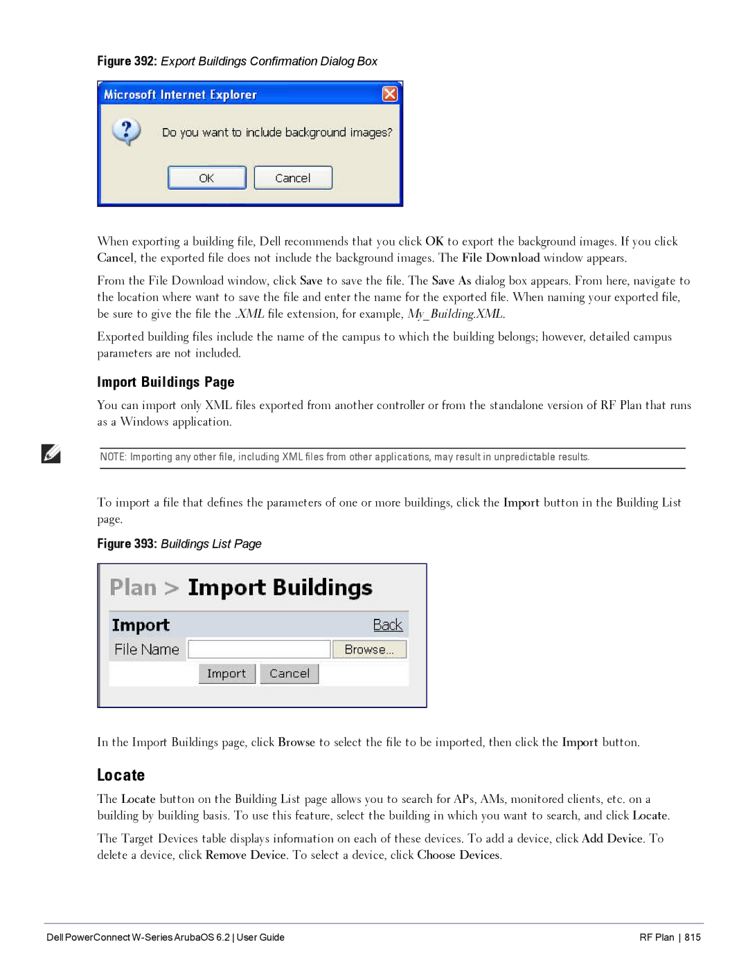 Dell 6.2 manual Locate, Import Buildings 