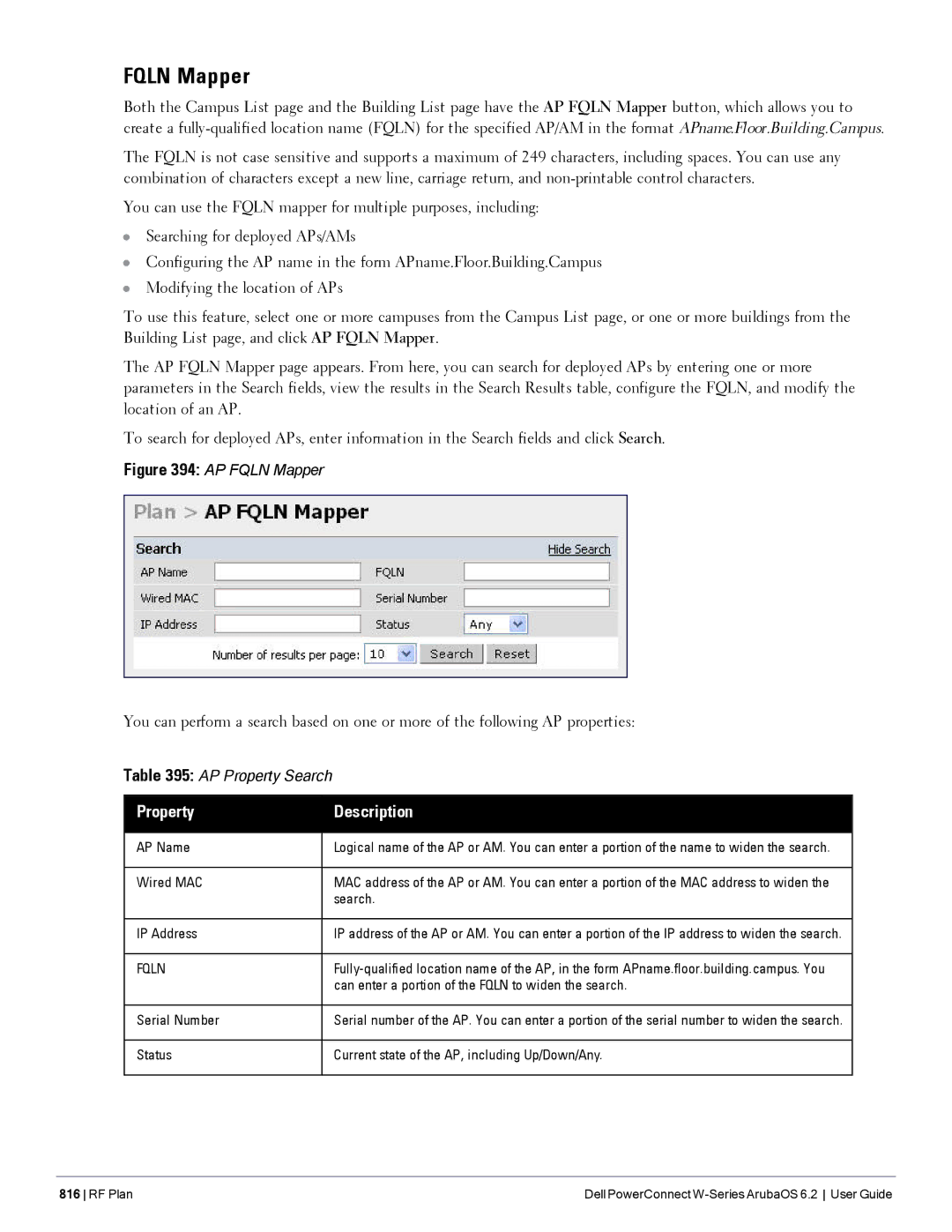 Dell 6.2 manual Fqln Mapper, Property Description 