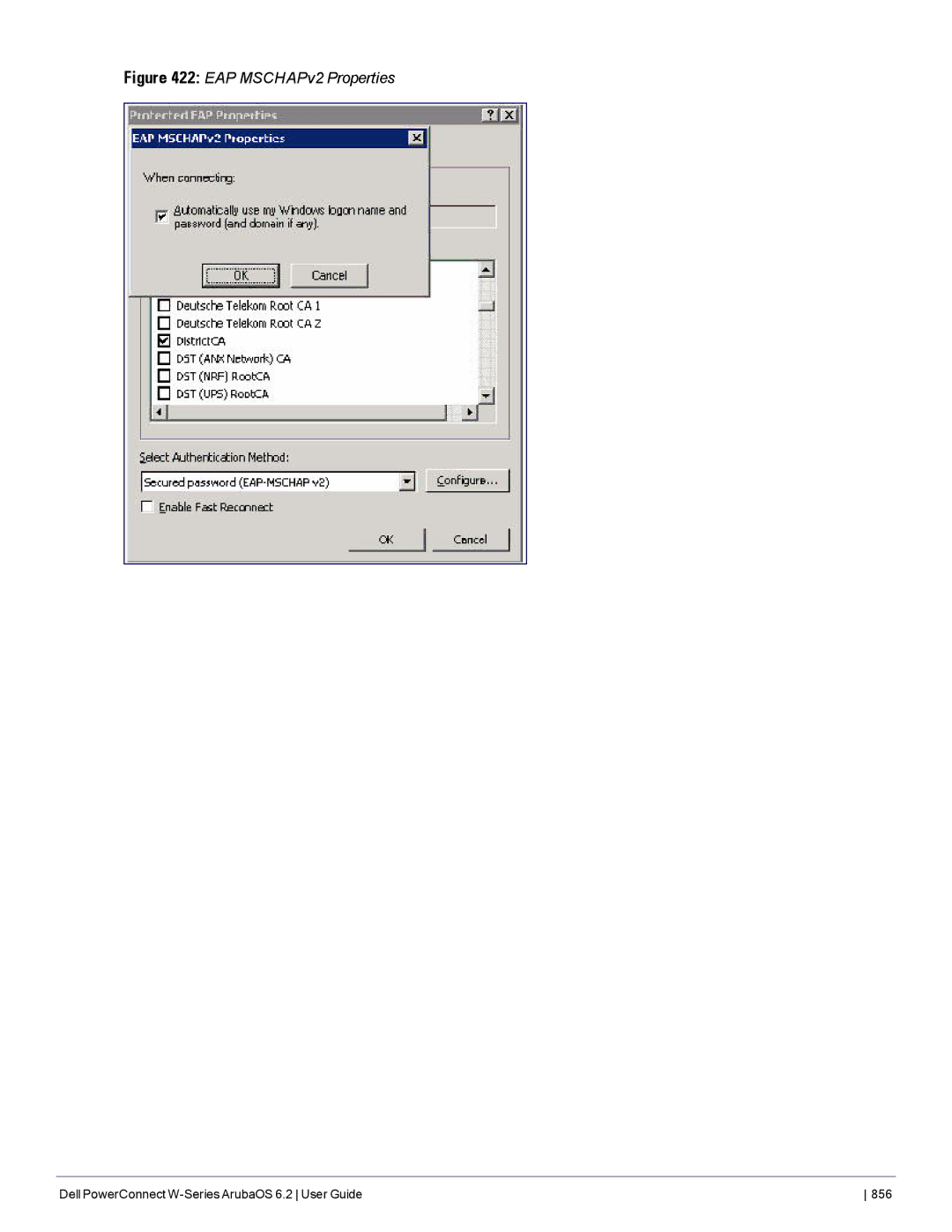 Dell 6.2 manual EAP MSCHAPv2 Properties 