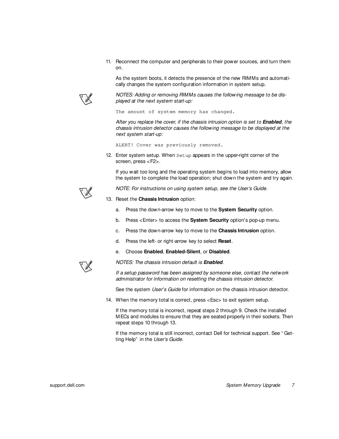 Dell 620 manual Reset the Chassis Intrusion option 