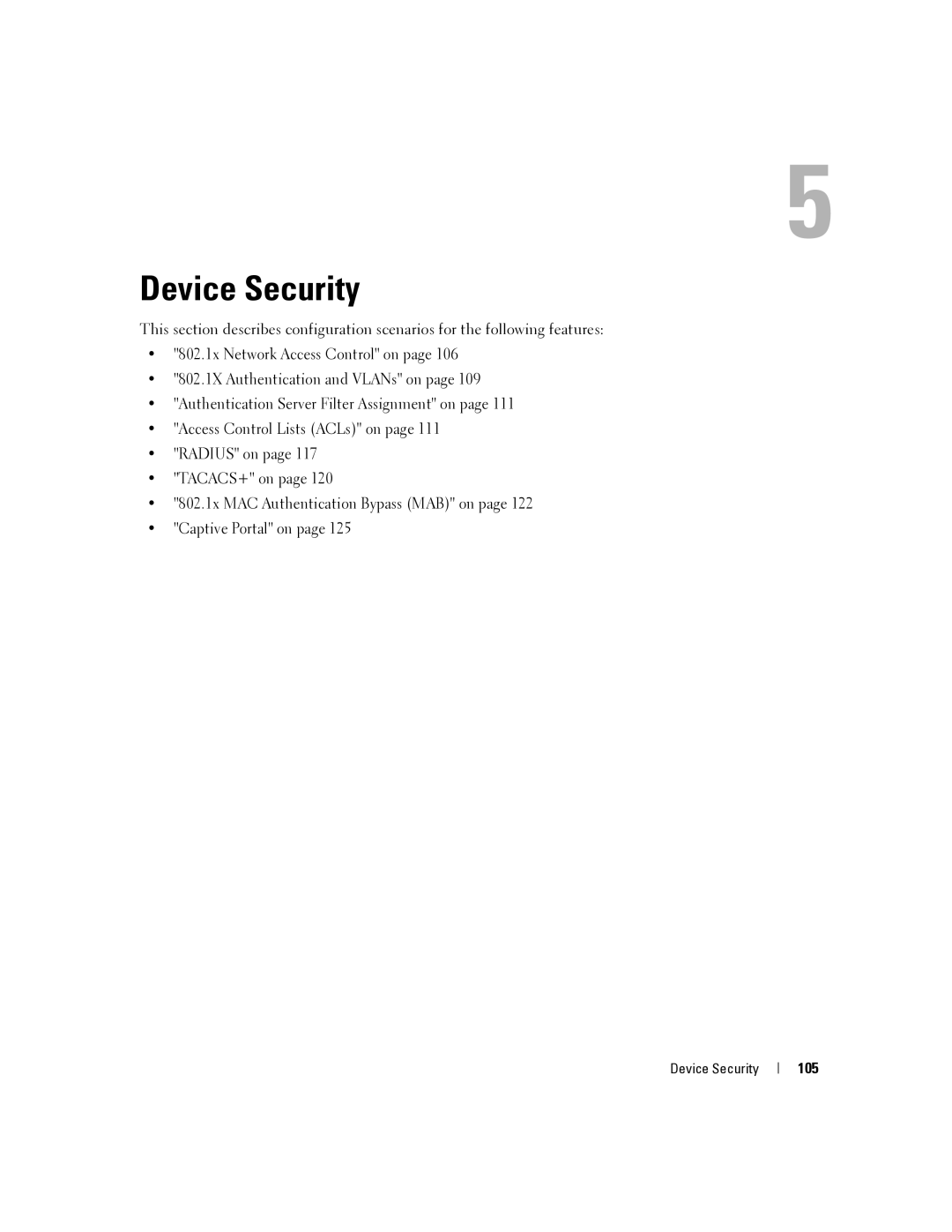 Dell 6200 SERIES manual Device Security, 105 