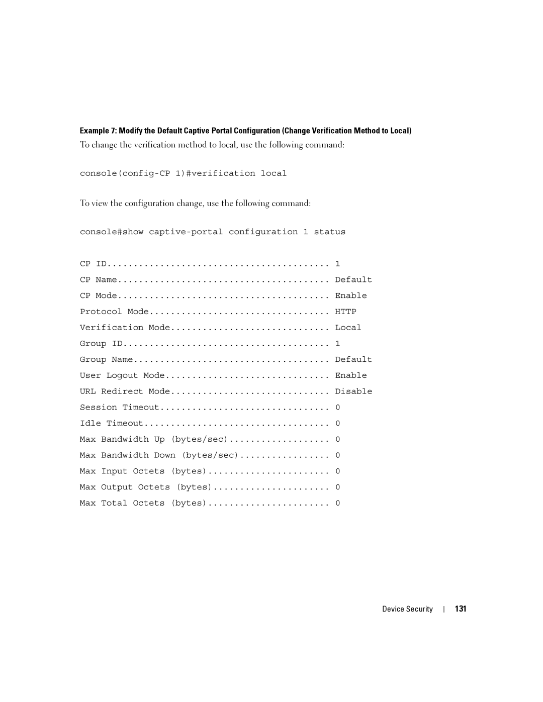 Dell 6200 SERIES manual To view the configuration change, use the following command, 131 