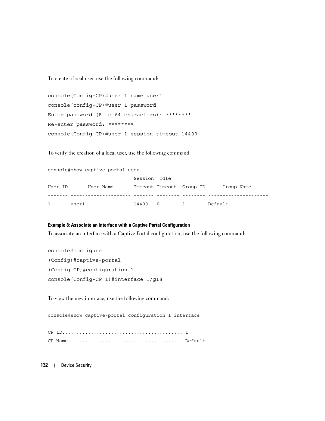 Dell 6200 SERIES manual To create a local user, use the following command, 132 