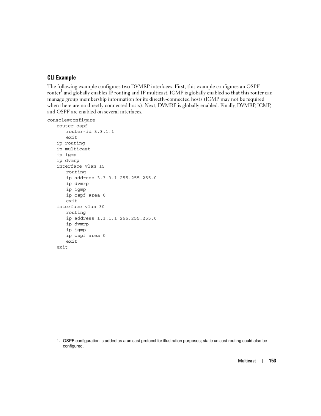 Dell 6200 SERIES manual CLI Example, 153 