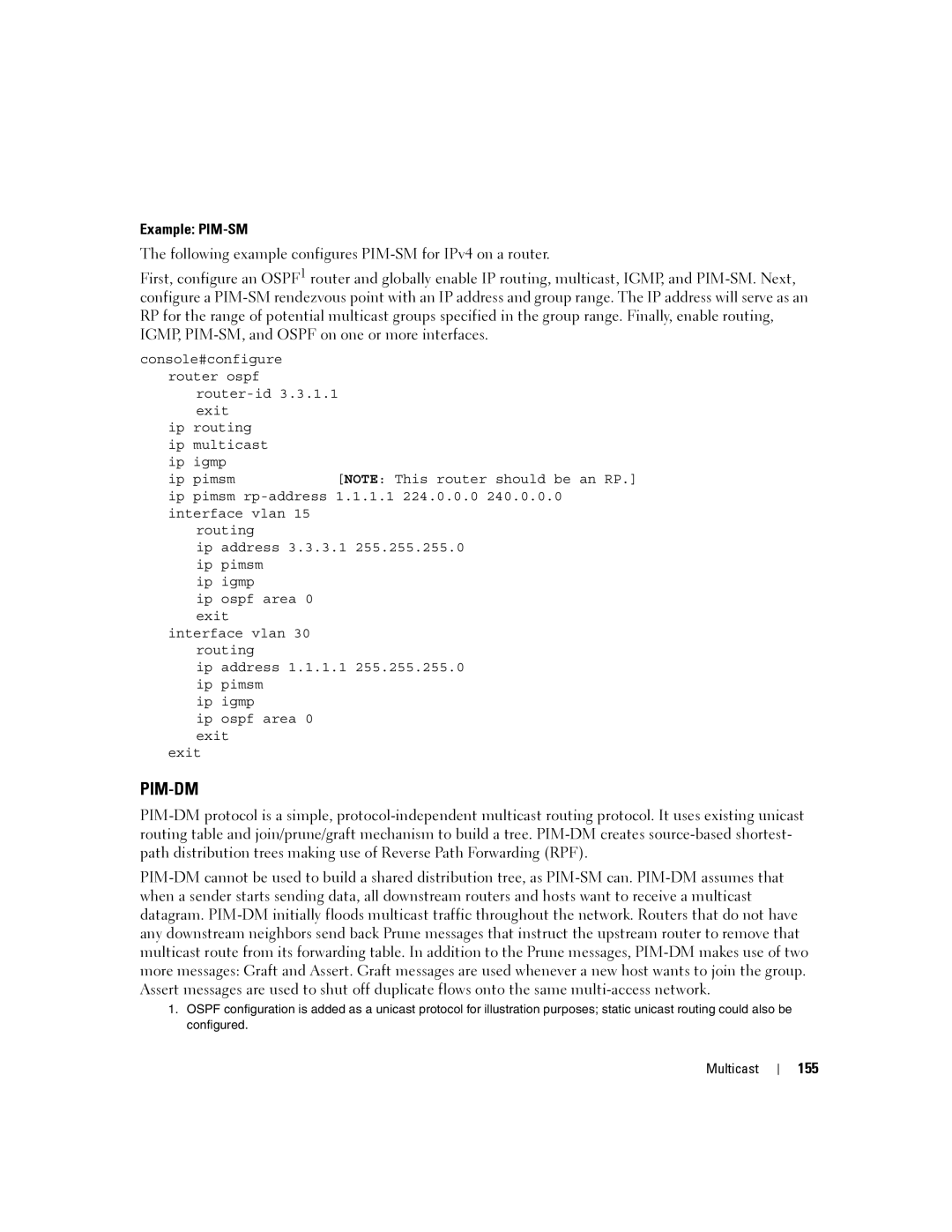 Dell 6200 SERIES manual Example PIM-SM, 155 