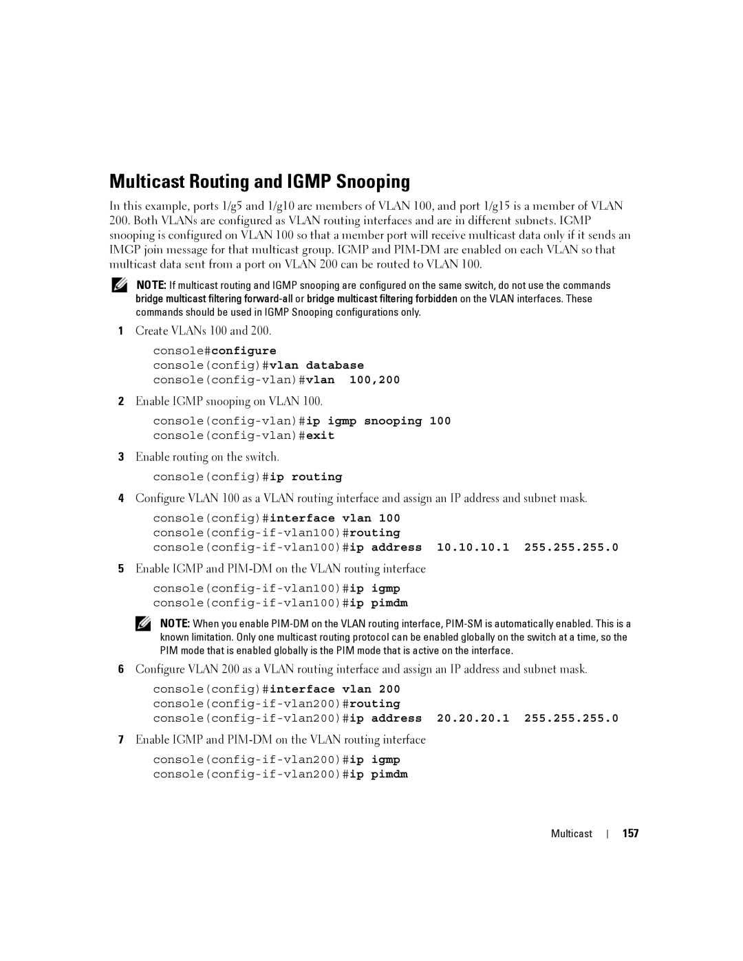 Dell 6200 SERIES manual Multicast Routing and Igmp Snooping, 157 