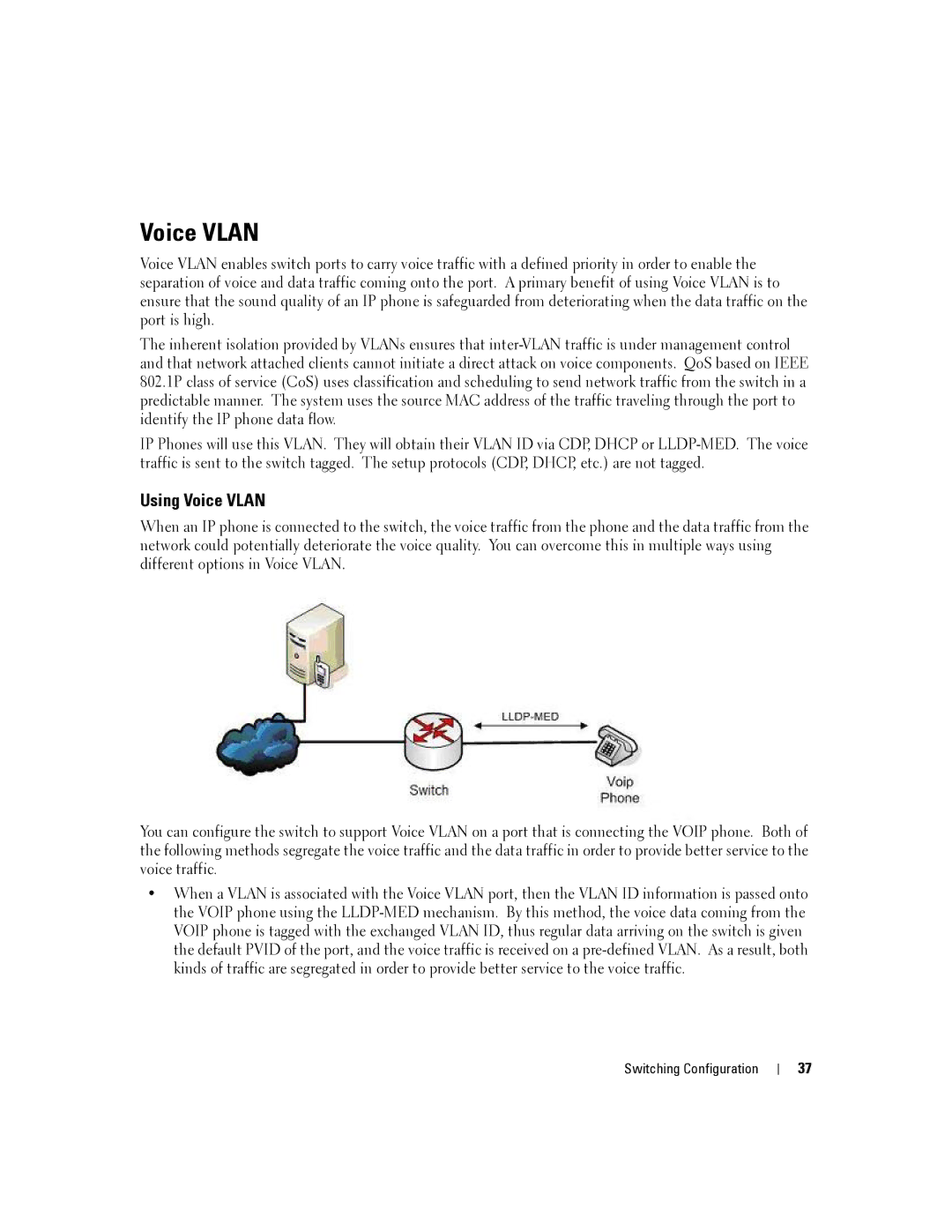 Dell 6200 SERIES manual Using Voice Vlan 