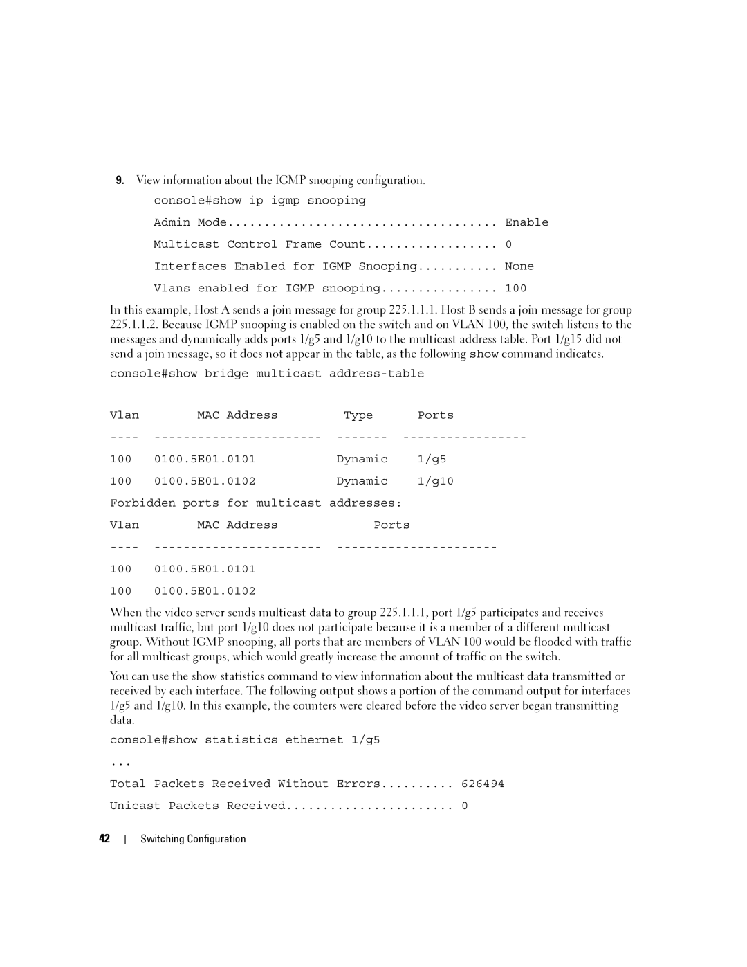 Dell 6200 SERIES manual Igmp 