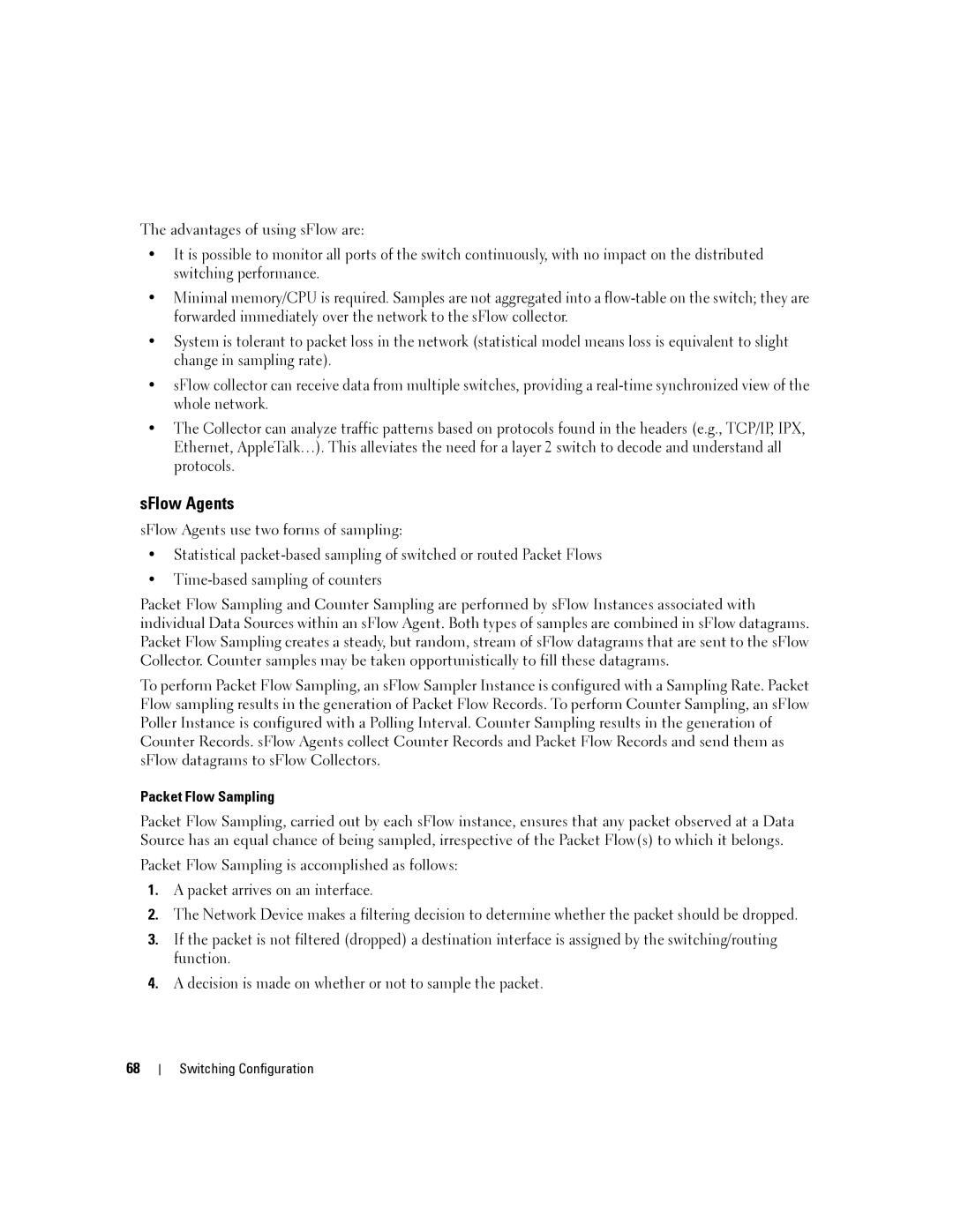 Dell 6200 SERIES manual SFlow Agents, Packet Flow Sampling 