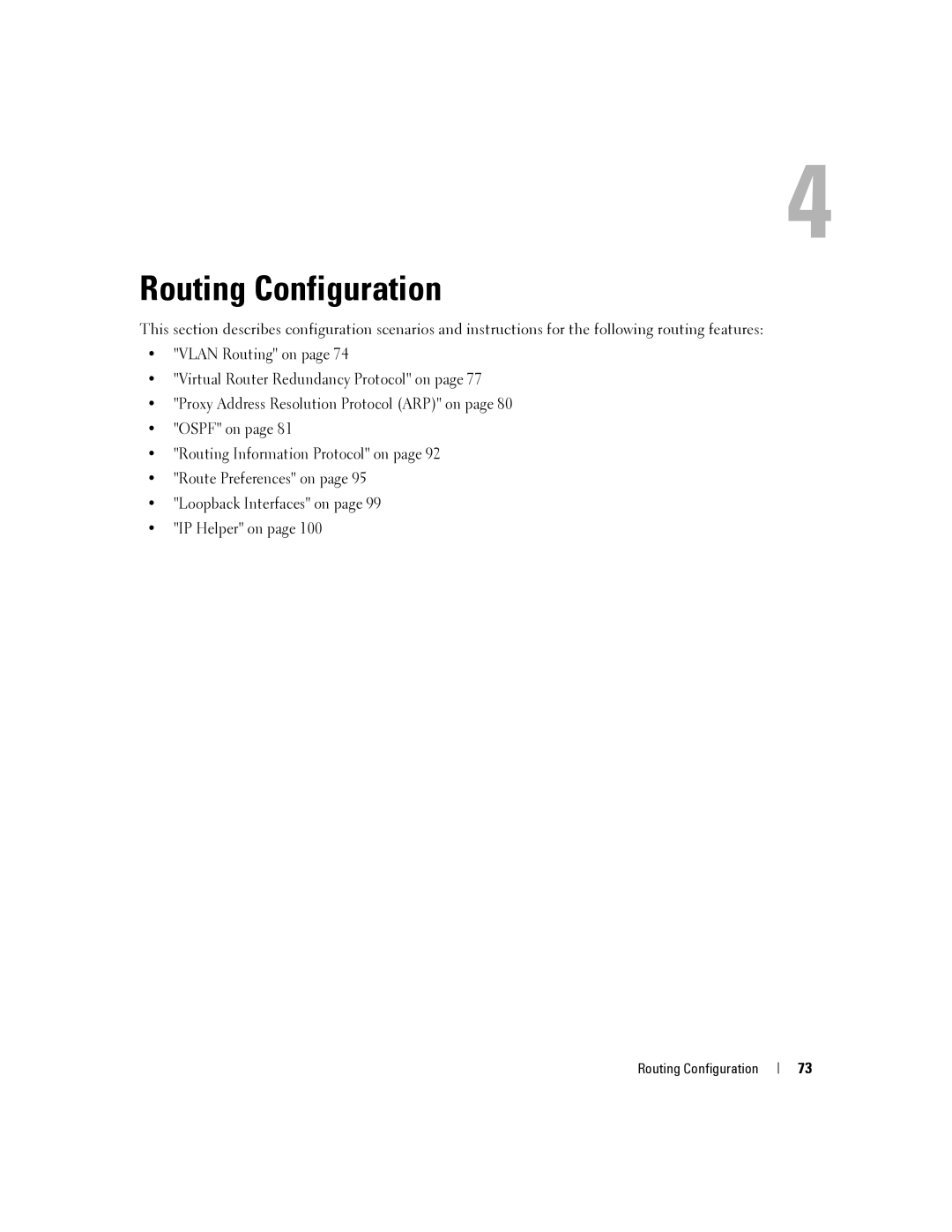 Dell 6200 SERIES manual Routing Configuration 