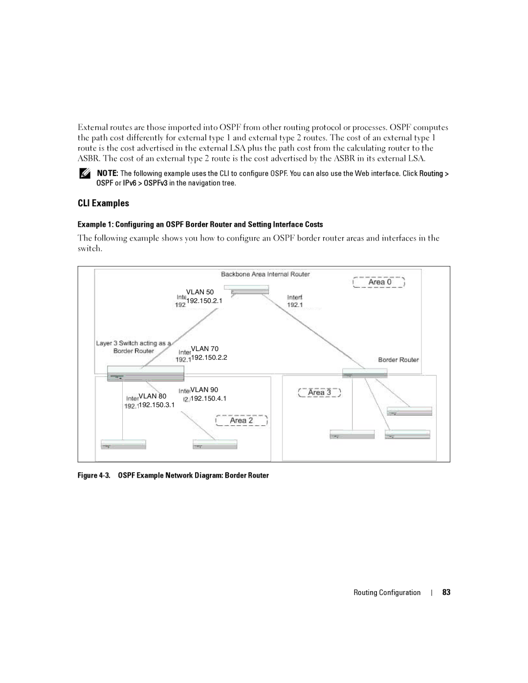 Dell 6200 SERIES manual Ospf Example Network Diagram Border Router 