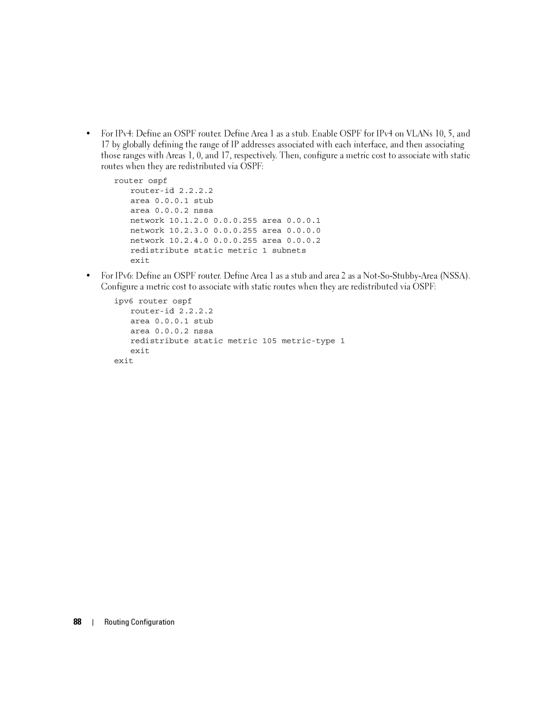 Dell 6200 SERIES manual Routing Configuration 