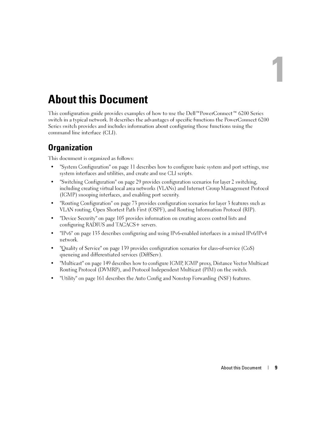 Dell 6200 SERIES manual About this Document, Organization 