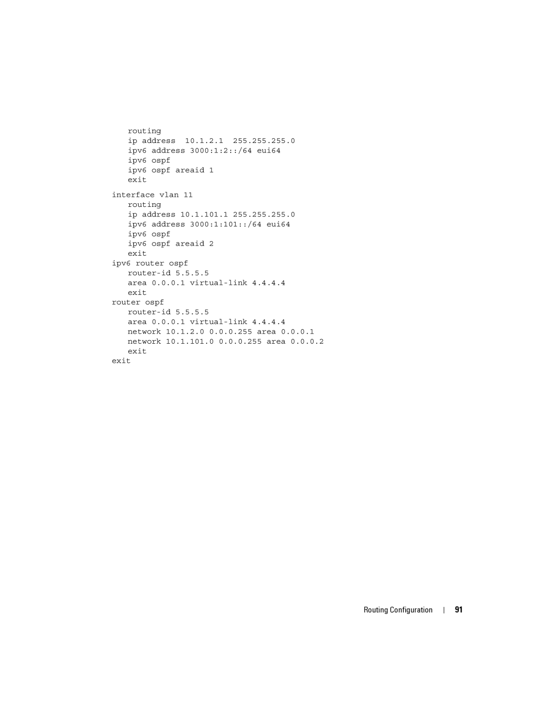 Dell 6200 SERIES manual Routing Configuration 