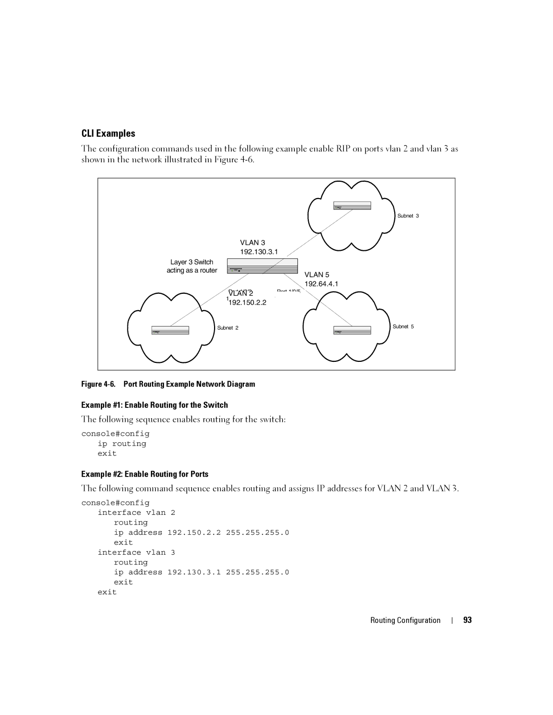 Dell 6200 SERIES manual Example #1 Enable Routing for the Switch, Example #2 Enable Routing for Ports 