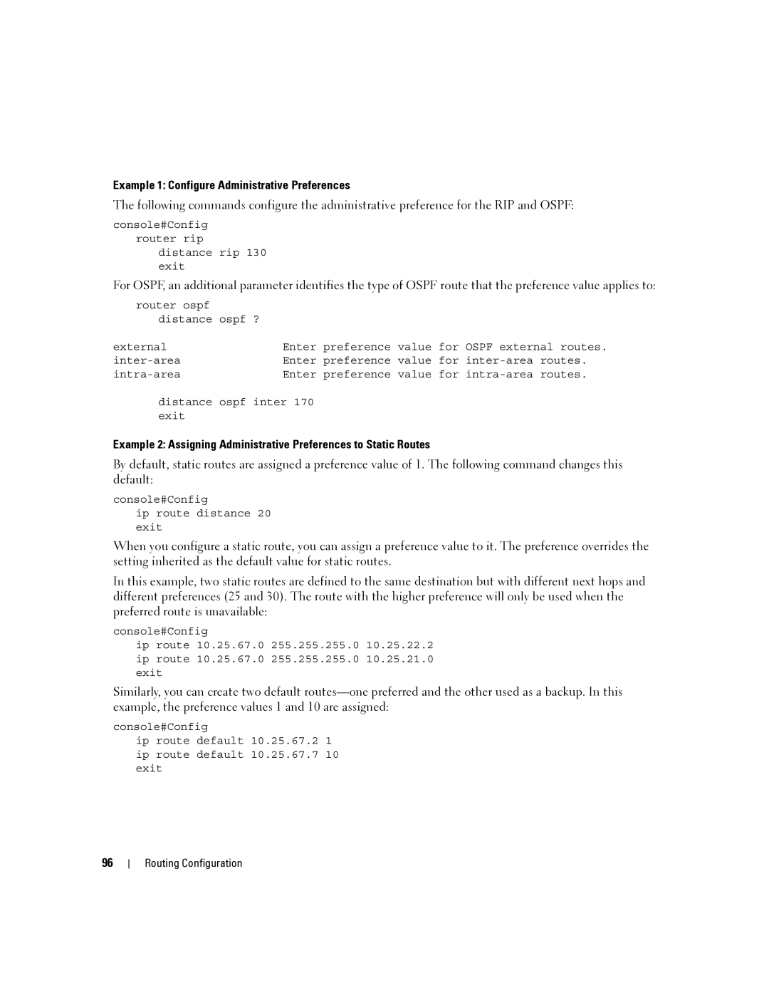 Dell 6200 SERIES manual Example 1 Configure Administrative Preferences 