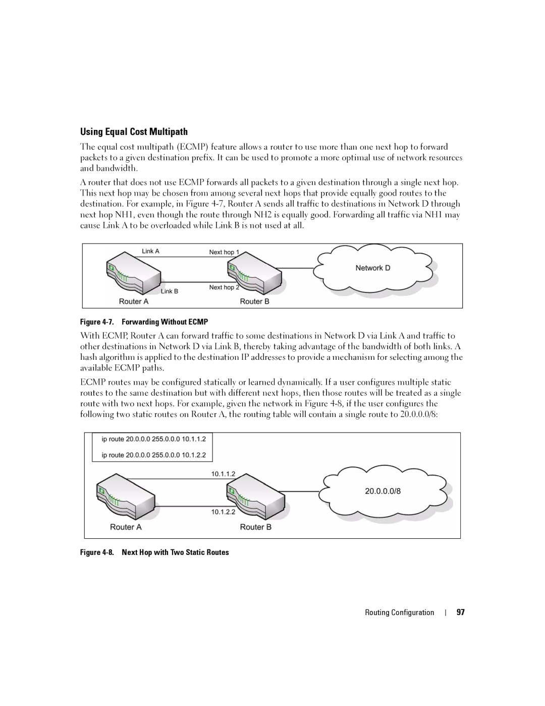 Dell 6200 SERIES manual Using Equal Cost Multipath, Forwarding Without Ecmp 