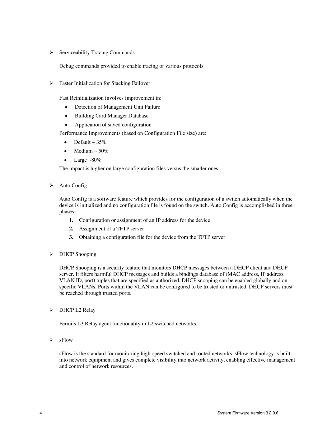 Dell 6248P, 6224P, 6224F specifications System Firmware Version 