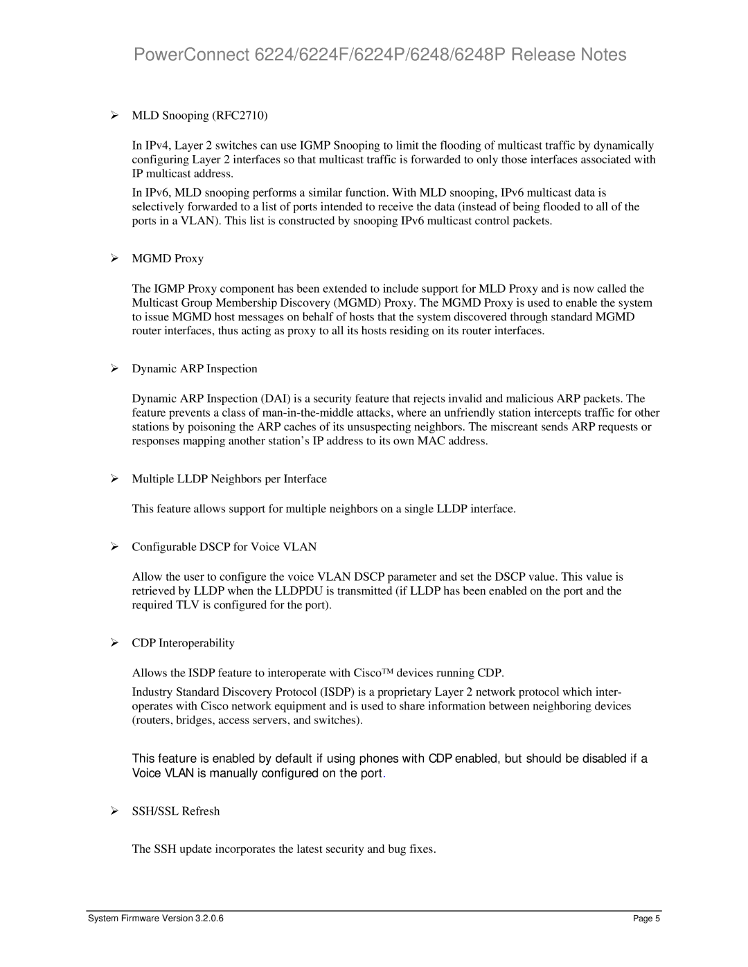 Dell specifications PowerConnect 6224/6224F/6224P/6248/6248P Release Notes 