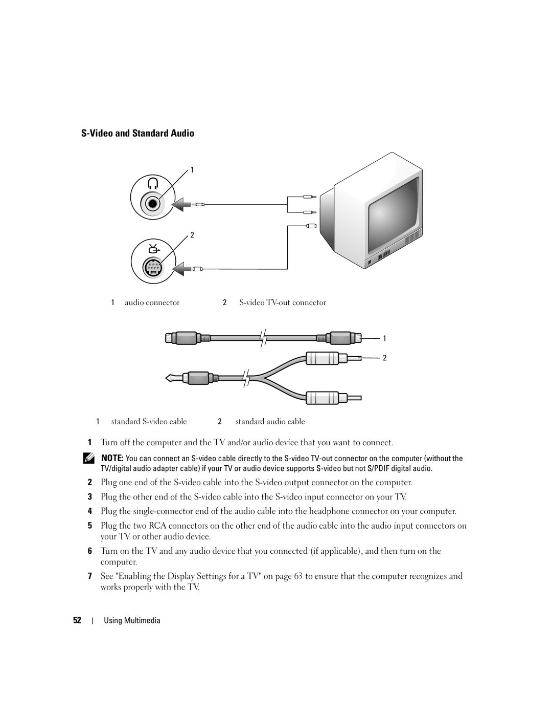 Dell 6400, E1505 owner manual Video and Standard Audio 