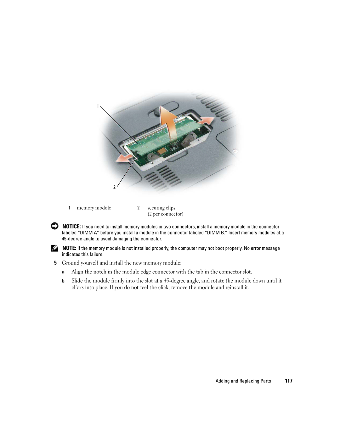 Dell E1405, 640M owner manual 117 