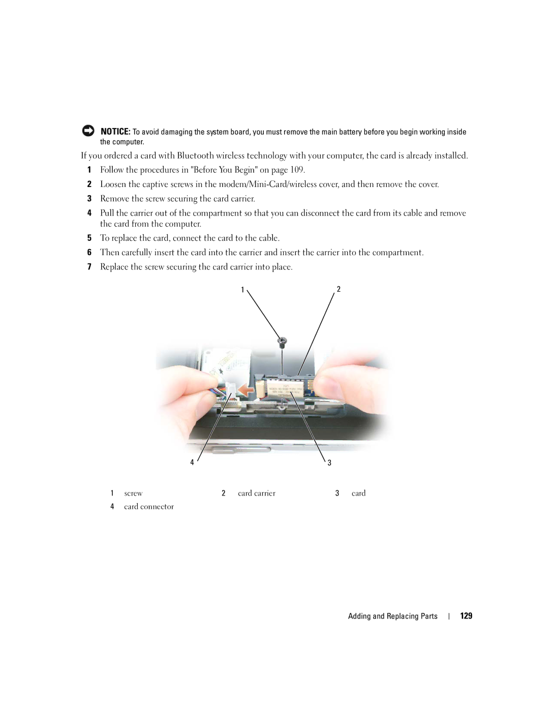 Dell E1405, 640M owner manual 129 