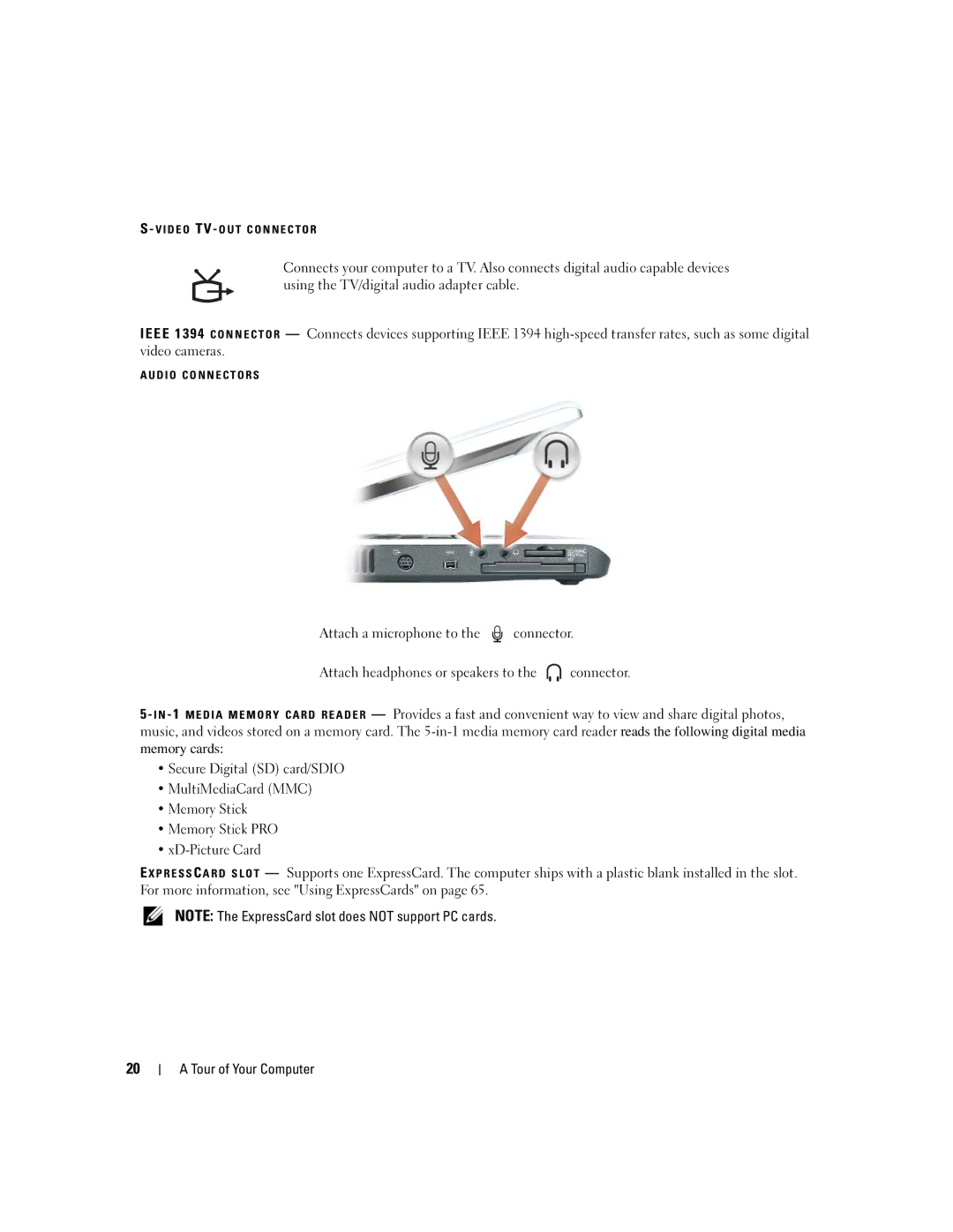 Dell 640M, E1405 owner manual D I O C O N N E C T O R S 