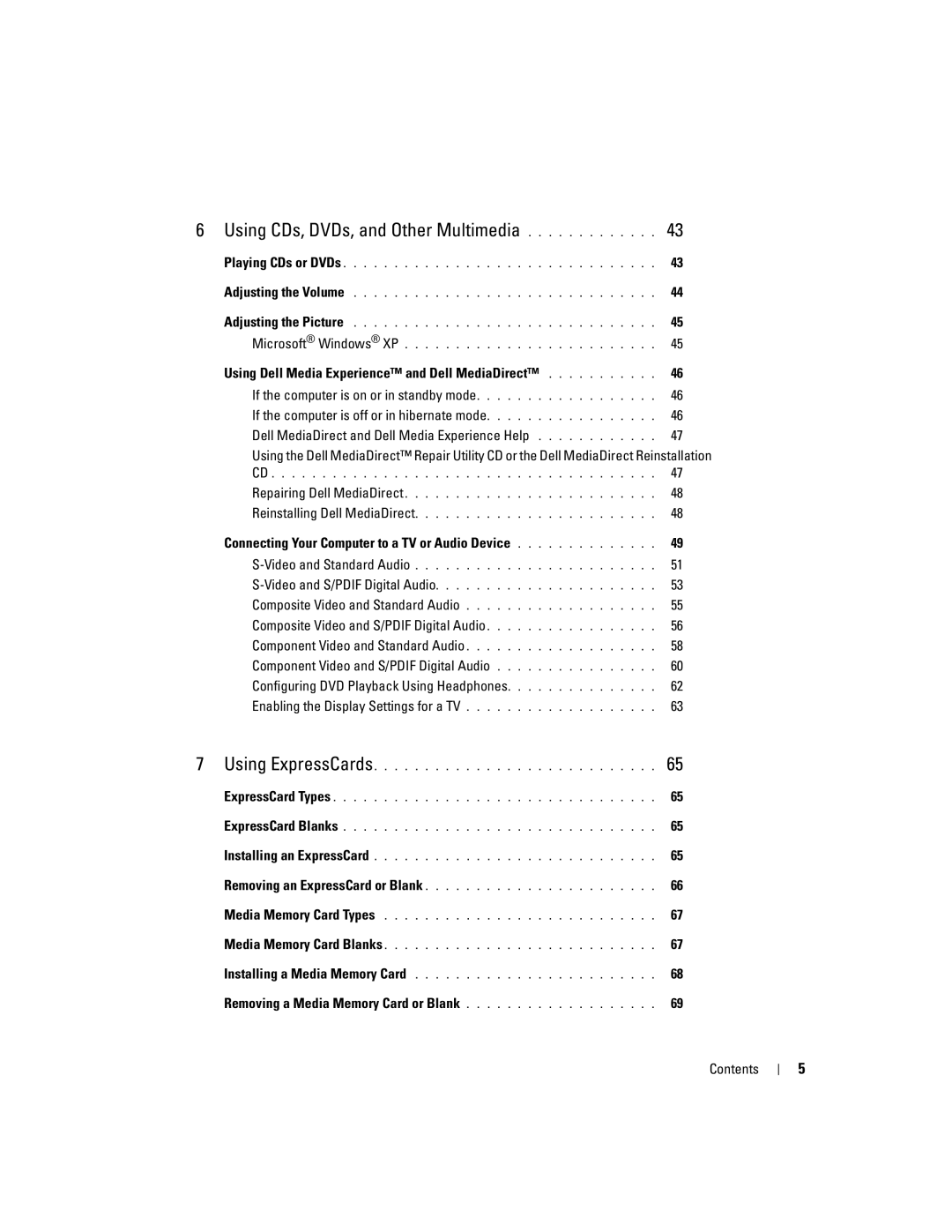 Dell E1405, 640M owner manual Connecting Your Computer to a TV or Audio Device, Composite Video and S/PDIF Digital Audio 