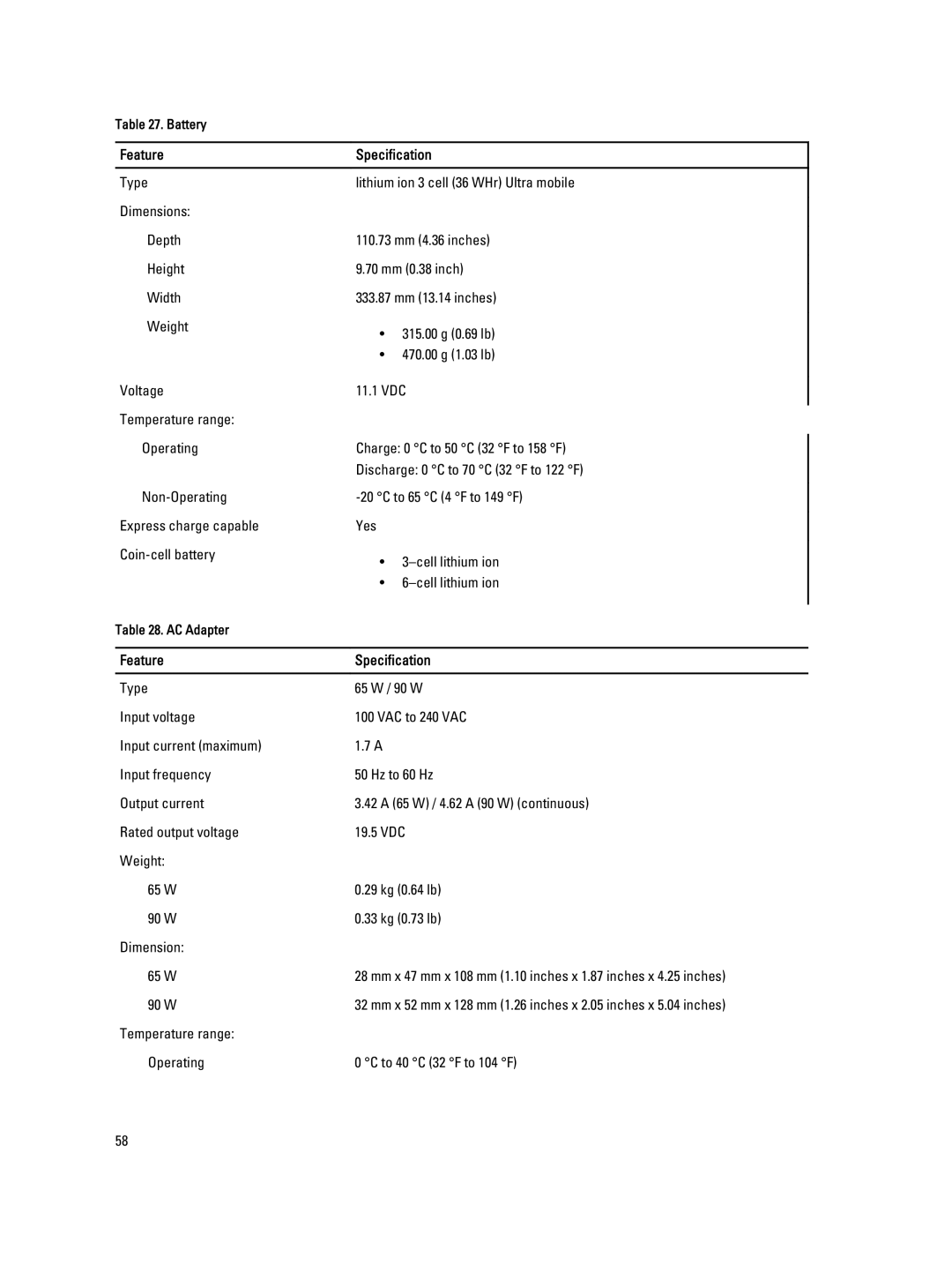 Dell 6430U owner manual Battery 