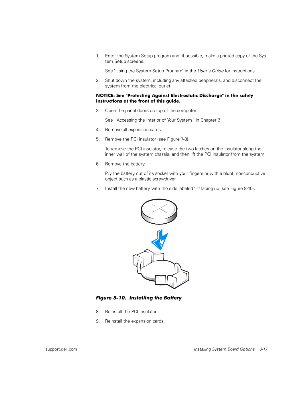 Dell 6450 manual Support.dell.com Installing System Board Options 