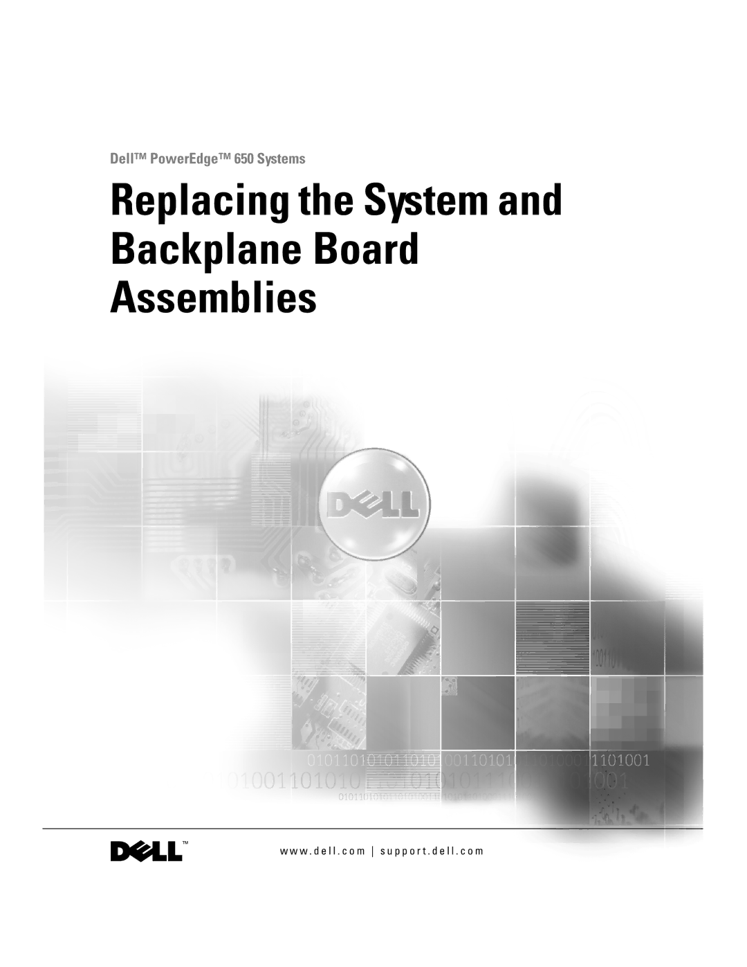 Dell 650 manual Replacing the System Backplane Board Assemblies 