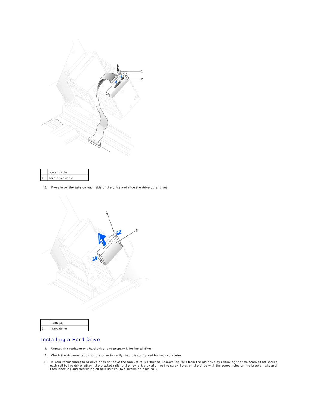 Dell 650 service manual Installing a Hard Drive 