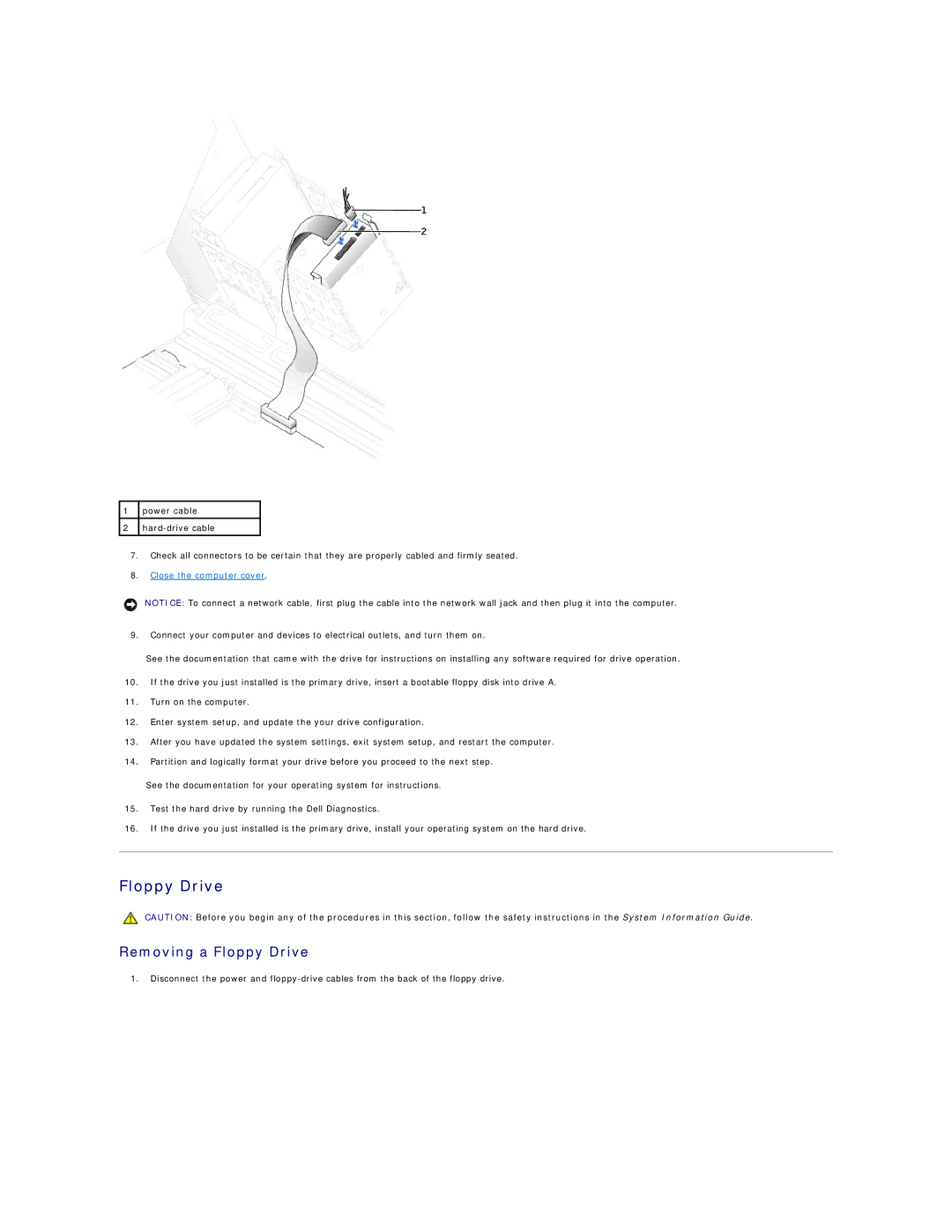 Dell 650 service manual Floppy Drive 