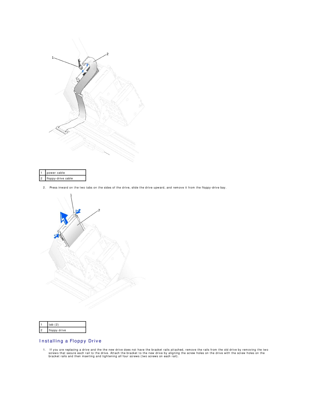 Dell 650 service manual Installing a Floppy Drive 