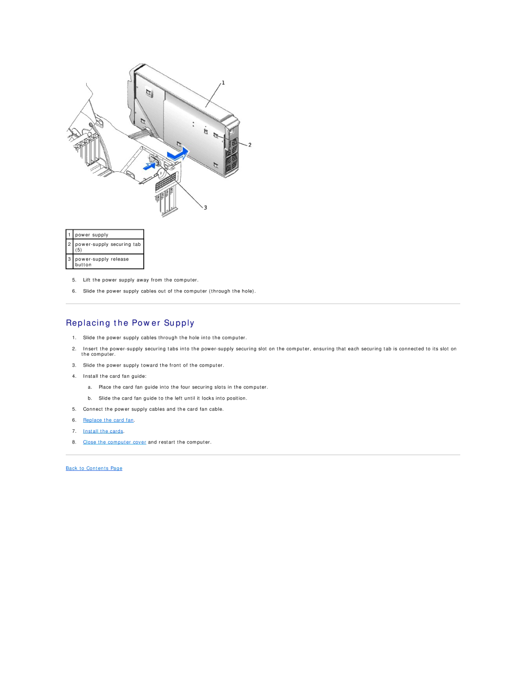 Dell 650 service manual Replace the card fan Install the cards 